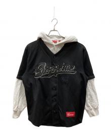 SUPREME（シュプリーム）の古着「Baseball Jersey Hooded Sweatshirt」｜ブラック