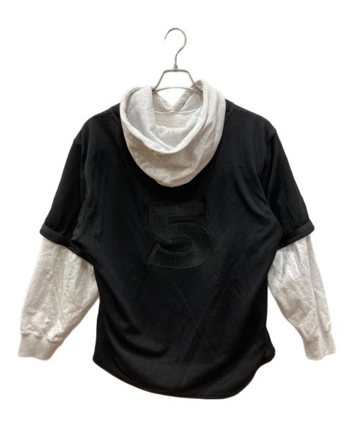 SUPREME（シュプリーム）Supreme (シュプリーム) Baseball Jersey Hooded Sweatshirt ブラック サイズ:Ｍの古着・服飾アイテム