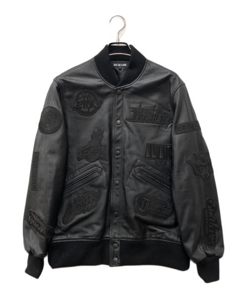 RUN THE FLOOR（ランザフロア）RUN THE FLOOR (ランザフロア) B.LEAGUE (ビーリーグ) B-1 Leather Jacket ブラック サイズ:02の古着・服飾アイテム