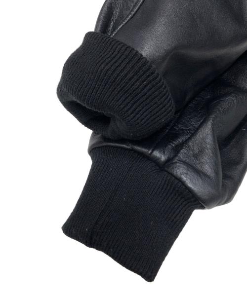 RUN THE FLOOR（ランザフロア）RUN THE FLOOR (ランザフロア) B.LEAGUE (ビーリーグ) B-1 Leather Jacket ブラック サイズ:02の古着・服飾アイテム