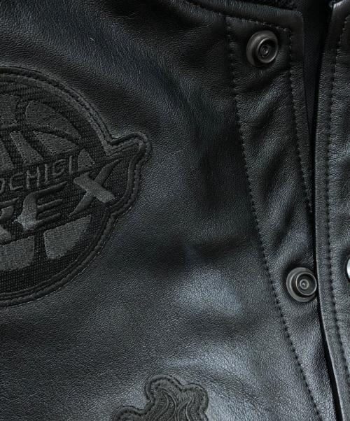 RUN THE FLOOR（ランザフロア）RUN THE FLOOR (ランザフロア) B.LEAGUE (ビーリーグ) B-1 Leather Jacket ブラック サイズ:02の古着・服飾アイテム