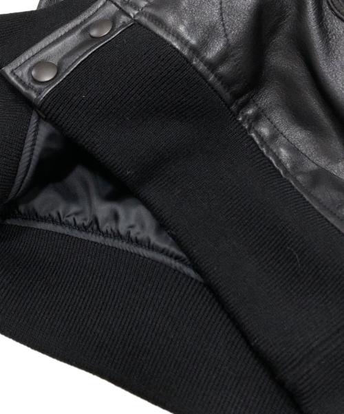 RUN THE FLOOR（ランザフロア）RUN THE FLOOR (ランザフロア) B.LEAGUE (ビーリーグ) B-1 Leather Jacket ブラック サイズ:02の古着・服飾アイテム