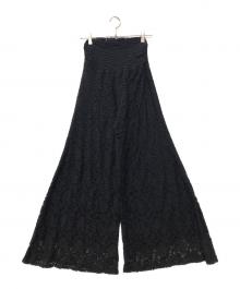 GAULTIER JEANS（ゴルチエジーンズ）の古着「フラワーレースハイウエストフレアパンツ」｜ブラック