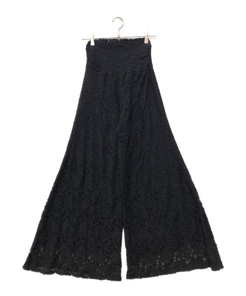 GAULTIER JEANS（ゴルチエジーンズ）Gaultier Jeans (ゴルチエジーンズ) フラワーレースハイウエストフレアパンツ ブラック サイズ:W79の古着・服飾アイテム