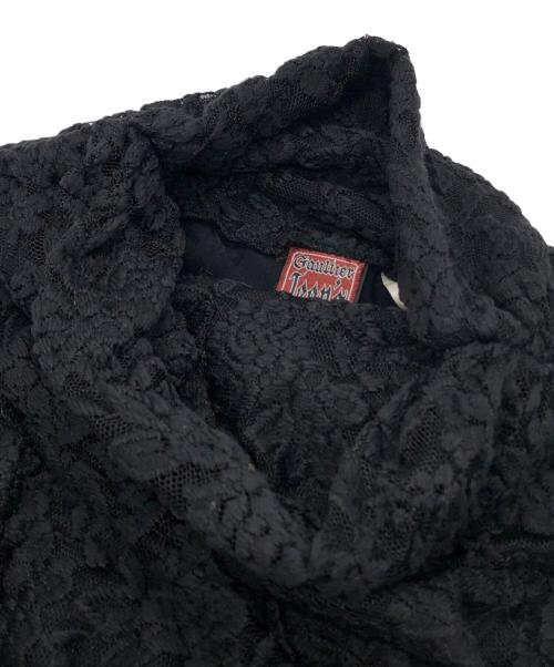 GAULTIER JEANS（ゴルチエジーンズ）Gaultier Jeans (ゴルチエジーンズ) フラワーレースハイウエストフレアパンツ ブラック サイズ:W79の古着・服飾アイテム