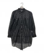 Jean Paul Gaultier FEMMEジャンポールゴルチエ フェム）の古着「メッシュシースルーシャツ」｜ブラック
