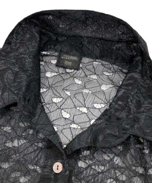 Jean Paul Gaultier FEMME（ジャンポールゴルチエ フェム）Jean Paul GAULTIER FEMME (ジャンポールゴルチエ フェム) メッシュシースルーシャツ ブラック サイズ:40の古着・服飾アイテム