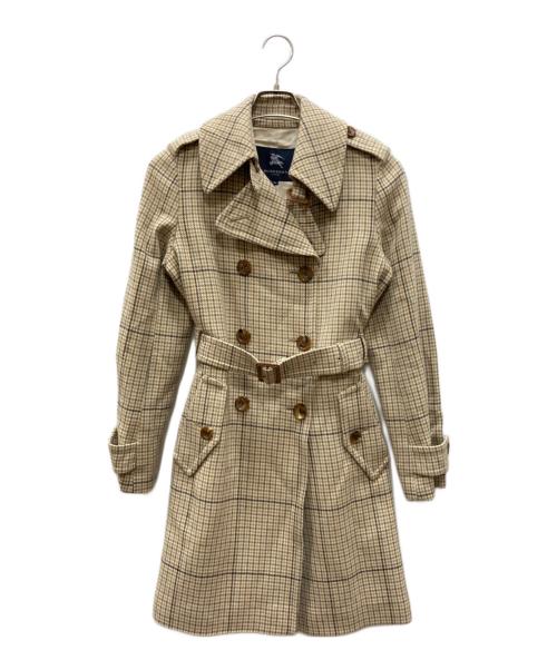 BURBERRY LONDON（バーバリーロンドン）BURBERRY LONDON (バーバリーロンドン) カシミヤ混ハウンドトゥースダブルコート ネイビー サイズ:38の古着・服飾アイテム