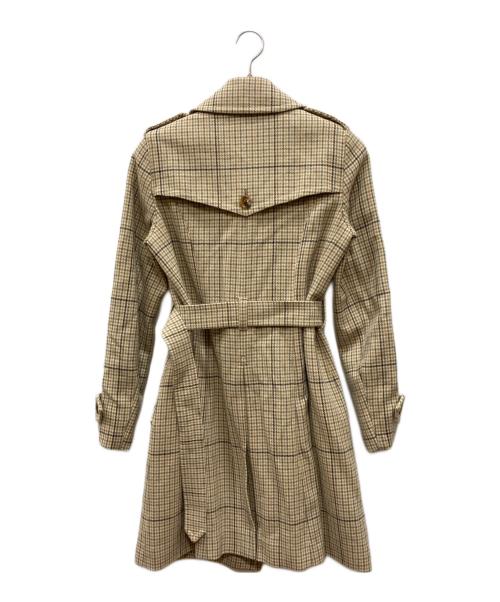 BURBERRY LONDON（バーバリーロンドン）BURBERRY LONDON (バーバリーロンドン) カシミヤ混ハウンドトゥースダブルコート ネイビー サイズ:38の古着・服飾アイテム