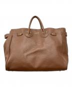 YOUNG & OLSEN The DRYGOODS STOREヤングアンドオルセン ザ ドライグッズストア）の古着「EMBOSSED LEATHER BELTED TOTE M」｜ブラウン