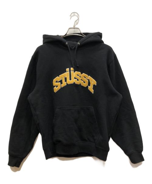 stussy（ステューシー）stussy (ステューシー) パイルロゴパーカー ブラック サイズ:Lの古着・服飾アイテム