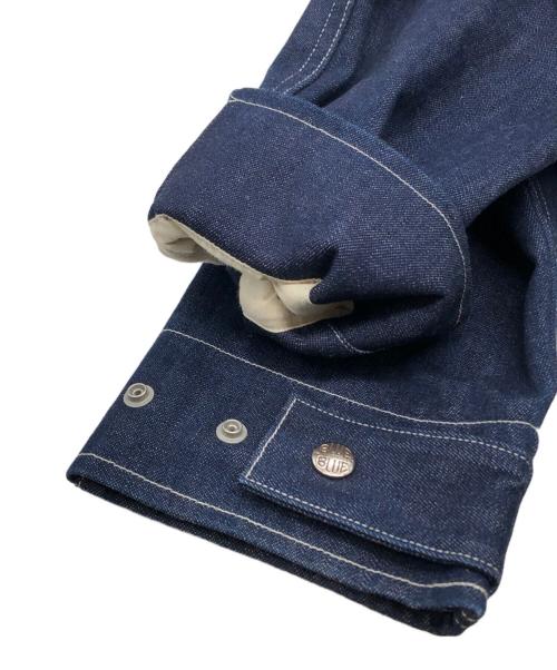 H.R.MARKET BLUE BLUE（エイチアールマーケットブルーブル）H.R.MARKET BLUE BLUE (エイチアールマーケットブルーブル) デニム３レイヤーコ－ルドウェザーパーカー ブルー サイズ:Mの古着・服飾アイテム