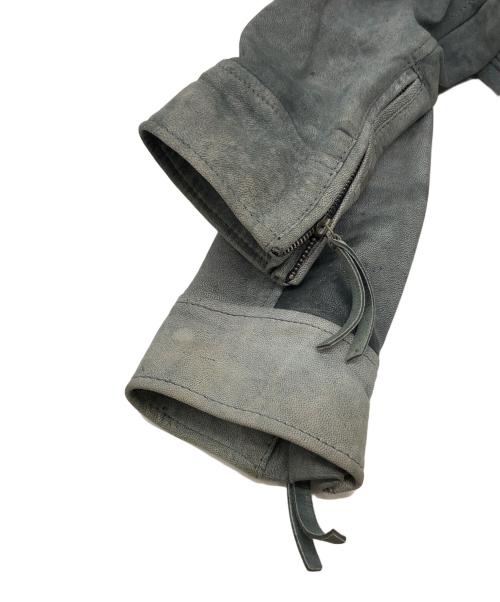 BOSS HUGO BOSS（ボス ヒューゴボス）BOSS HUGO BOSS (ボス ヒューゴボス) ラムレザーバイカージャケット ブルー サイズ:4の古着・服飾アイテム