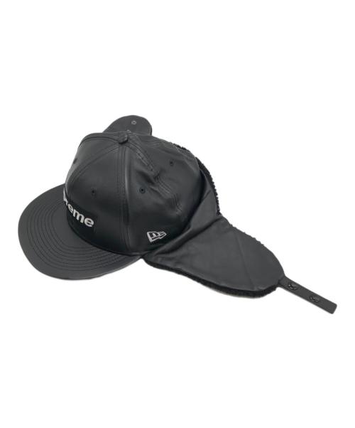 SUPREME（シュプリーム）Supreme (シュプリーム) New Era (ニューエラ) Leather Earflap ブラック サイズ:7 1/2の古着・服飾アイテム