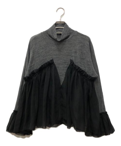 beautiful people（ビューティフルピープル）beautiful people (ビューティフルピープル) toscana wool jersey gather tops グレー サイズ:38の古着・服飾アイテム