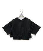 DRIES VAN NOTENドリスヴァンノッテン）の古着「フリンジカットソー」｜ブラック