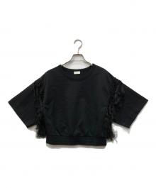 DRIES VAN NOTEN（ドリスヴァンノッテン）の古着「フリンジカットソー」｜ブラック