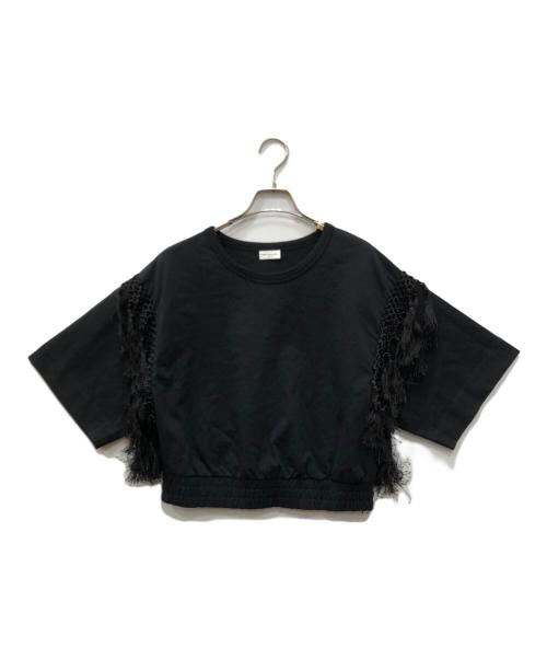 DRIES VAN NOTEN（ドリスヴァンノッテン）DRIES VAN NOTEN (ドリスヴァンノッテン) フリンジカットソー ブラック サイズ:下記参照の古着・服飾アイテム