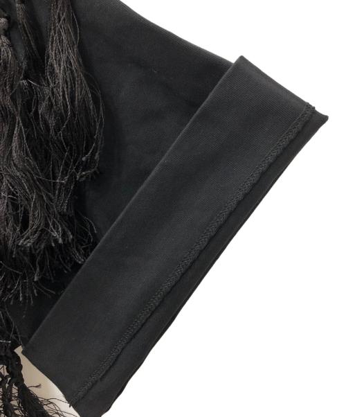 DRIES VAN NOTEN（ドリスヴァンノッテン）DRIES VAN NOTEN (ドリスヴァンノッテン) フリンジカットソー ブラック サイズ:下記参照の古着・服飾アイテム