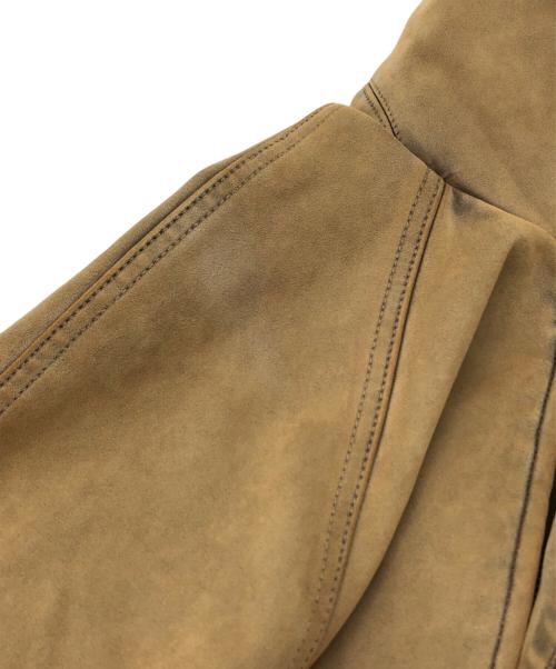 moussy（マウジー）moussy (マウジー) F/SUEDE GATHER ブルゾン ブラウン サイズ:FREEの古着・服飾アイテム