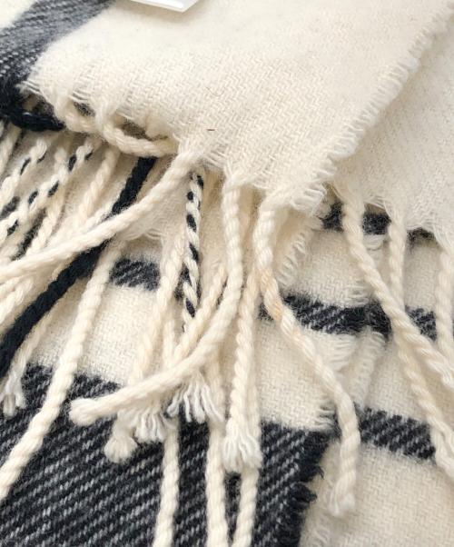 JOHNSTONS OF ELGIN（ジョンストンズオブエルガン）JOHNSTONS OF ELGIN (ジョンストンズオブエルガン) チェックカシミヤウールマフラー ホワイト サイズ:下記参照の古着・服飾アイテム