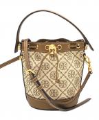 TORY BUROHトリーバーチ）の古着「モノグラム ジャカード バケットバッグ」｜ベージュ