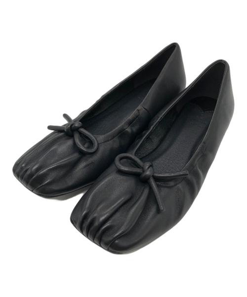 LANVIN en Bleu（ランバンオンブルー）LANVIN en Bleu (ランバンオンブルー) スクエアリボンパンプス ブラック サイズ:Lの古着・服飾アイテム