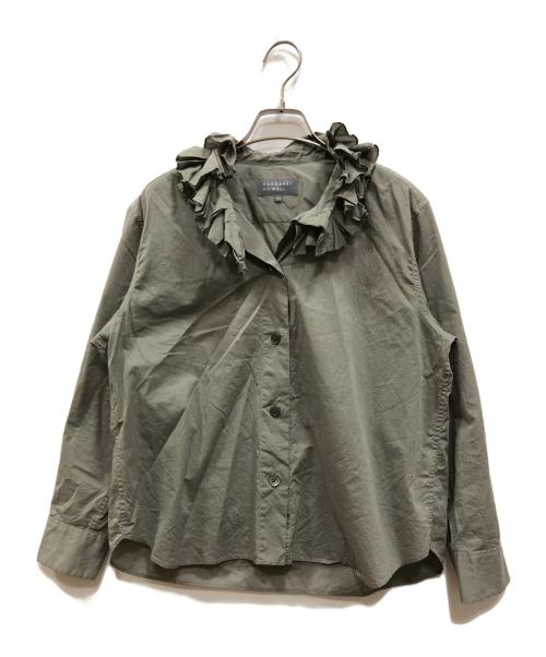 MARGARET HOWELL（マーガレットハウエル）MARGARET HOWELL (マーガレットハウエル) WASED COTTON POPLINシャツ カーキ サイズ:1の古着・服飾アイテム
