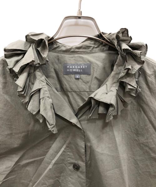 MARGARET HOWELL（マーガレットハウエル）MARGARET HOWELL (マーガレットハウエル) WASED COTTON POPLINシャツ カーキ サイズ:1の古着・服飾アイテム