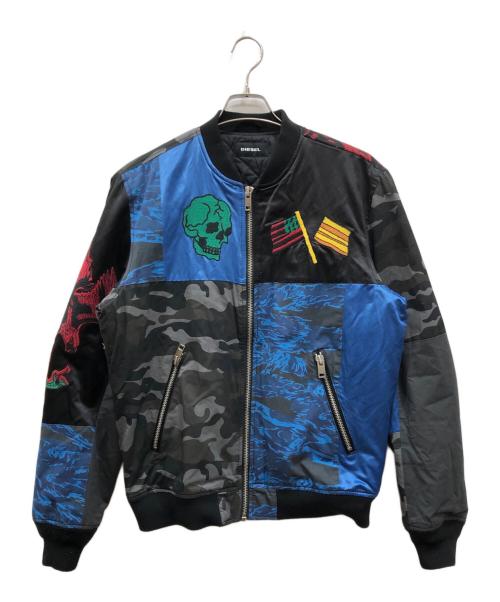 DIESEL（ディーゼル）DIESEL (ディーゼル) 切替ボンバージャケット ブラック サイズ:Lの古着・服飾アイテム