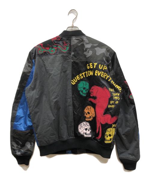 DIESEL（ディーゼル）DIESEL (ディーゼル) 切替ボンバージャケット ブラック サイズ:Lの古着・服飾アイテム