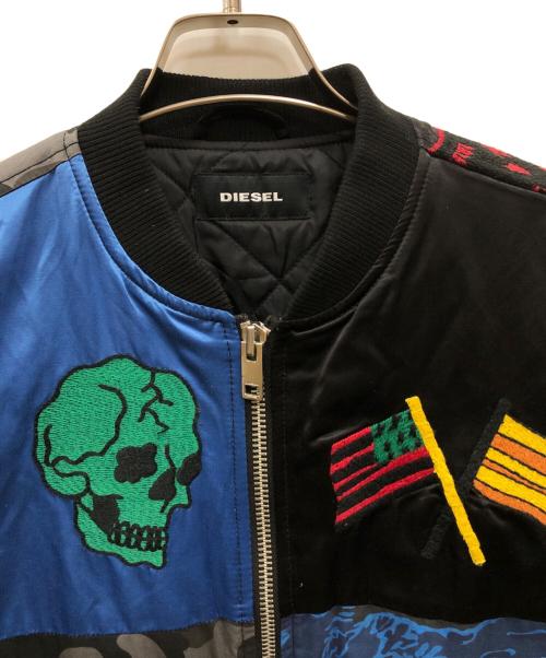 DIESEL（ディーゼル）DIESEL (ディーゼル) 切替ボンバージャケット ブラック サイズ:Lの古着・服飾アイテム
