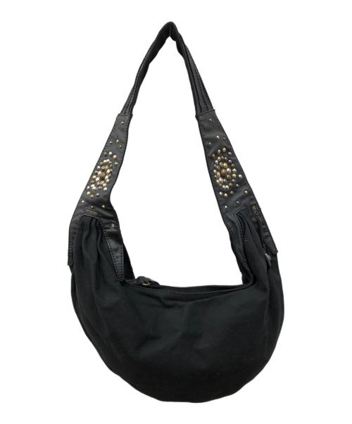 DIESEL（ディーゼル）DIESEL (ディーゼル) スタッズバナナショルダーバッグ ブラックの古着・服飾アイテム