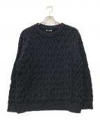 AURALEEオーラリー）の古着「HARD TWIST MERINO ARAN KNIT P/O」｜ブラック