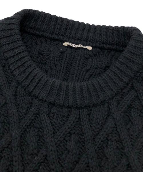 AURALEE（オーラリー）AURALEE (オーラリー) HARD TWIST MERINO ARAN KNIT P/O ブラック サイズ:3の古着・服飾アイテム