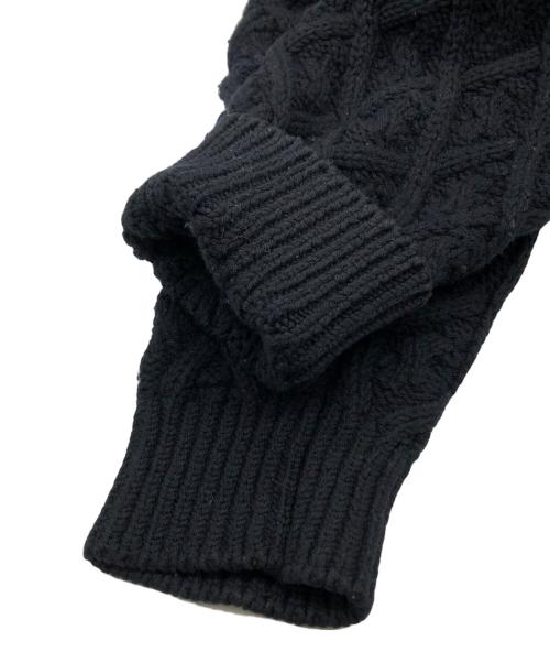 AURALEE（オーラリー）AURALEE (オーラリー) HARD TWIST MERINO ARAN KNIT P/O ブラック サイズ:3の古着・服飾アイテム