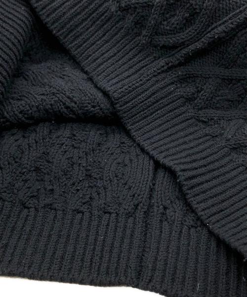 AURALEE（オーラリー）AURALEE (オーラリー) HARD TWIST MERINO ARAN KNIT P/O ブラック サイズ:3の古着・服飾アイテム