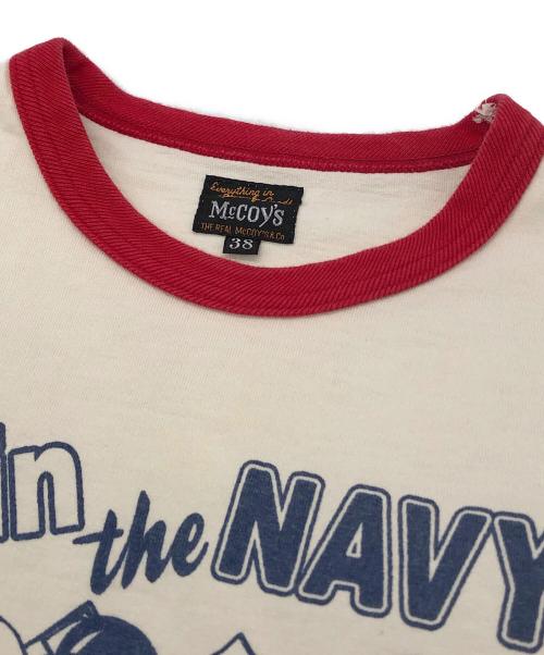 THE REAL McCOY'S（ザ・リアルマッコイズ）THE REAL McCOY'S (ザ・リアルマッコイズ) リンガーTシャツ ベージュ サイズ:38の古着・服飾アイテム