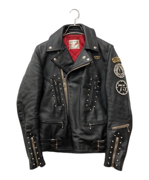 Lewis Leathers（ルイスレザース）Lewis Leathers (ルイスレザース) Hysteric Glamour (ヒステリックグラマー) スタッズライトニングレザージャケット ブラック サイズ:Mの古着・服飾アイテム