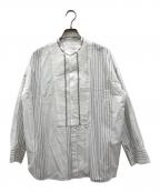 GALERIE VIEギャルリーヴィー）の古着「コットンサッカー シャーリングブザムシャツ」｜ホワイト