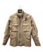 AVIREXアヴィレックス）の古着「M-65 レザージャケット」｜ベージュ