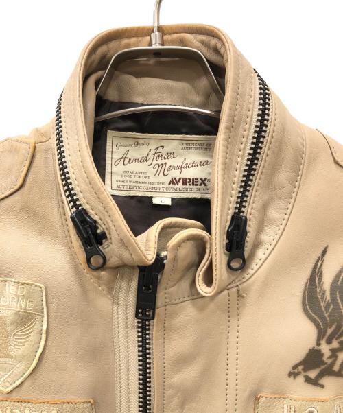 AVIREX（アヴィレックス）AVIREX (アヴィレックス) M-65 レザージャケット ベージュ サイズ:Lの古着・服飾アイテム