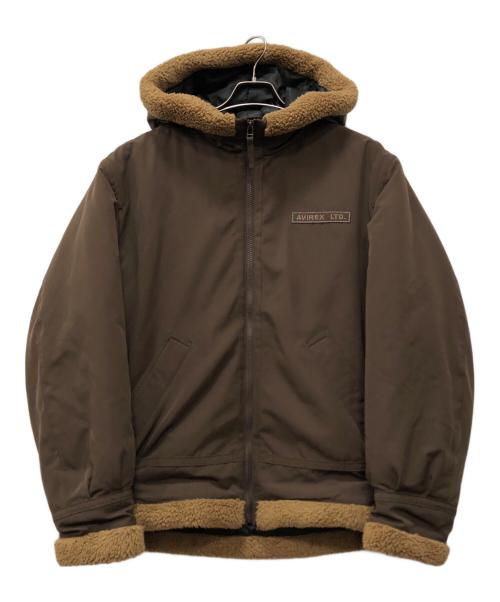 AVIREX（アヴィレックス）AVIREX (アヴィレックス) B-3 HOODIE ブラウン サイズ:XLの古着・服飾アイテム
