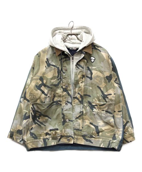 Aape BY A BATHING APE（エーエイプ バイ アベイシングエイプ）AAPE BY A BATHING APE (エーエイプ バイ アベイシングエイプ) 2WAYカモ柄フードジャケット ブルー サイズ:Mの古着・服飾アイテム