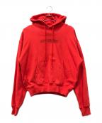 OFFWHITEオフホワイト）の古着「パスカル ペインティング ロゴプリント フーディ パーカー」｜レッド