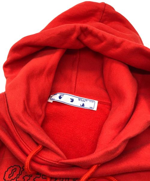OFFWHITE（オフホワイト）OFFWHITE (オフホワイト) パスカル ペインティング ロゴプリント フーディ パーカー レッド サイズ:Sの古着・服飾アイテム