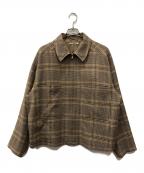 AURALEEオーラリー）の古着「WOOL SERGE CHECK ZIP-UP BLOUSON」｜ブラウン