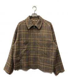 AURALEE（オーラリー）の古着「WOOL SERGE CHECK ZIP-UP BLOUSON」｜ブラウン