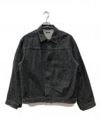 COMOLIコモリ）の古着「シンチバック付き デニム トラッカー ジャケット」｜ブラック