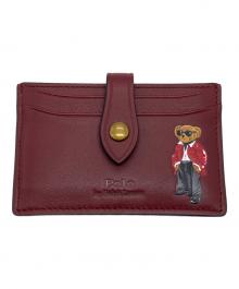 POLO RALPH LAUREN（ポロ・ラルフローレン）の古着「poloベア レザーカードケース」｜ワインレッド